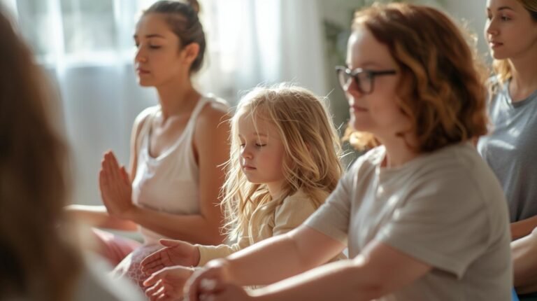 madres meditando con sus hijos (1)